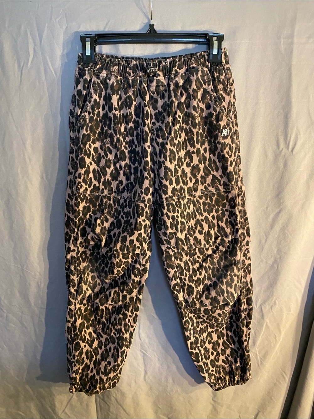 Aeropostale Kids Leopard Print Joggers - Beige & Black